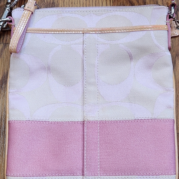 Coach Pink and Cream Crossbody Bag with Leather Trim - Picture 7 of 16
